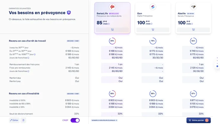 Les contrats dans l'application Promis